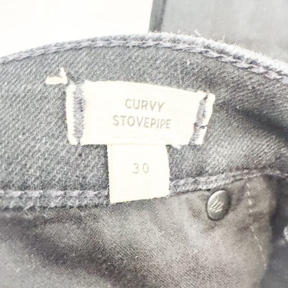 Madewell Curvy Stovepipe Black Denim Jeans Straight Leg Size 30 MINT - Picture 6 of 9
